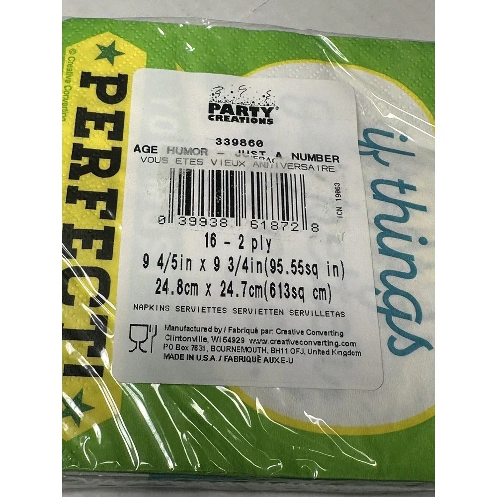 party creations napkins age humor 16 count 2 ply age is just a number